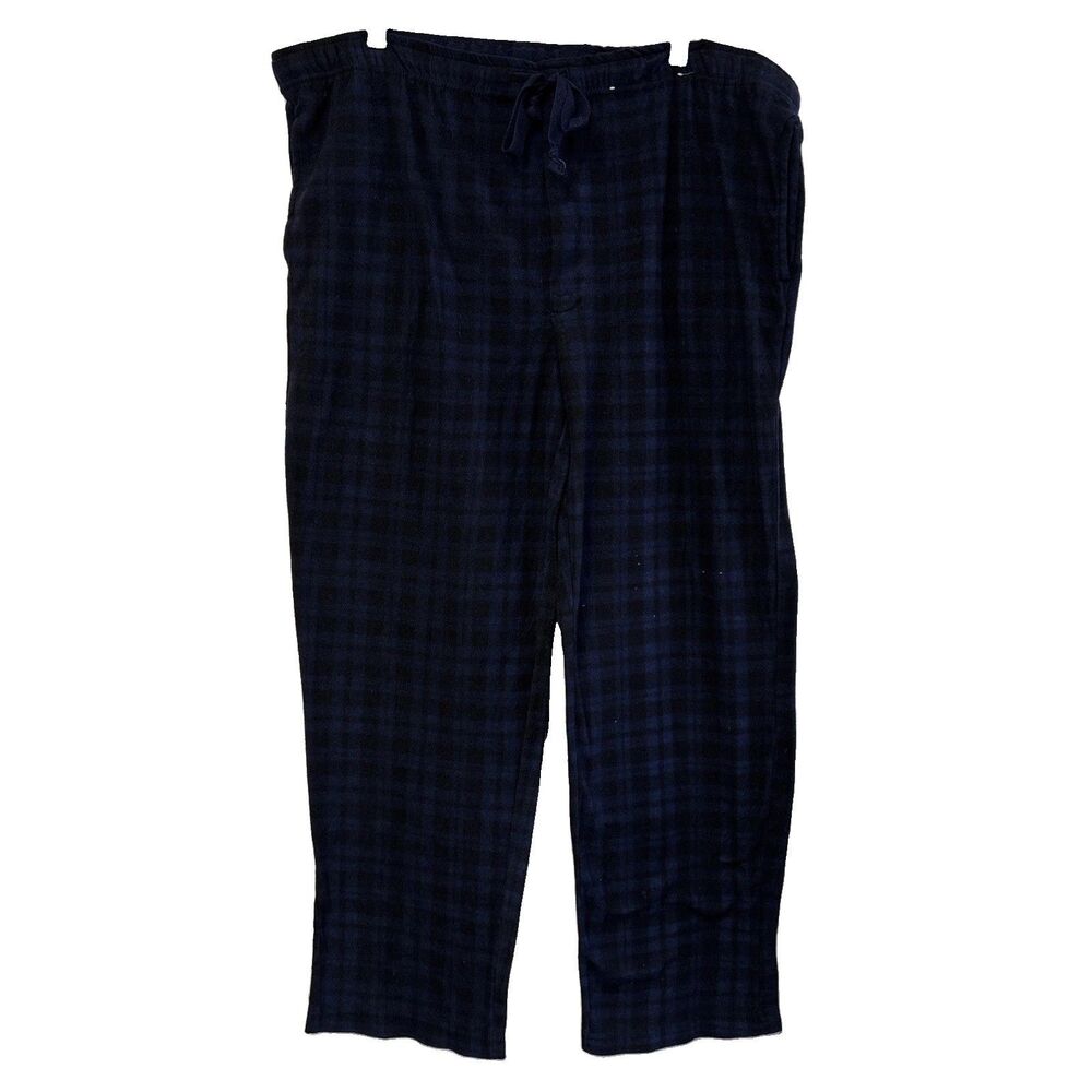 Stafford Sleepwear Men Flannel Sleep Pants XL Blue Black Plaid Pockets Classic